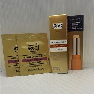 RoC Retinol Correxion Eye Balm Set with daily serum samples